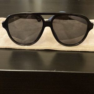 Gucci Black/Gunmetal Aviator Sunglasses